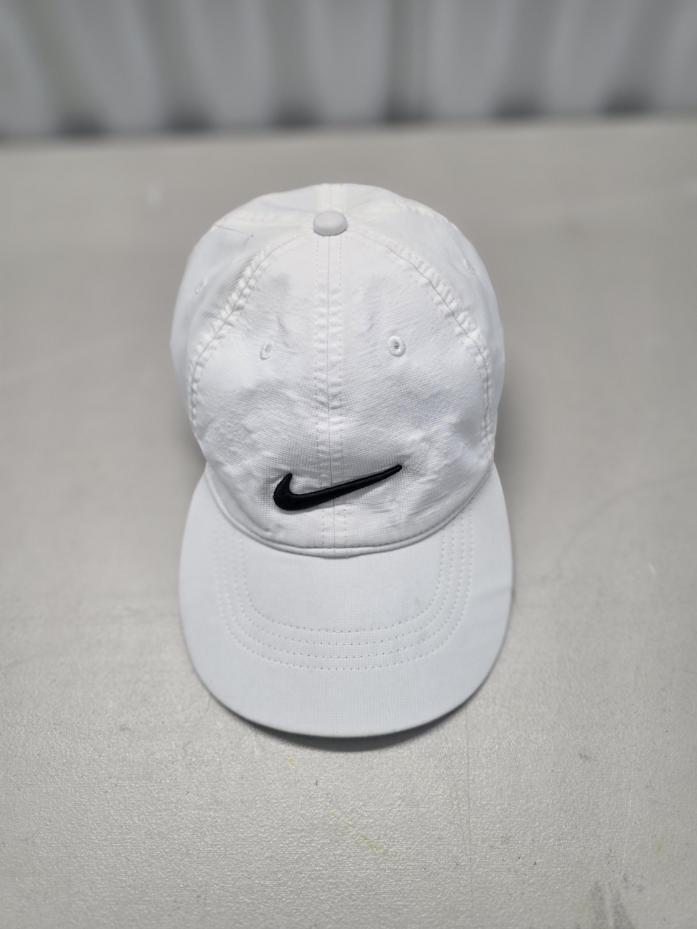 Nike White Cap with Black Swoosh Logo